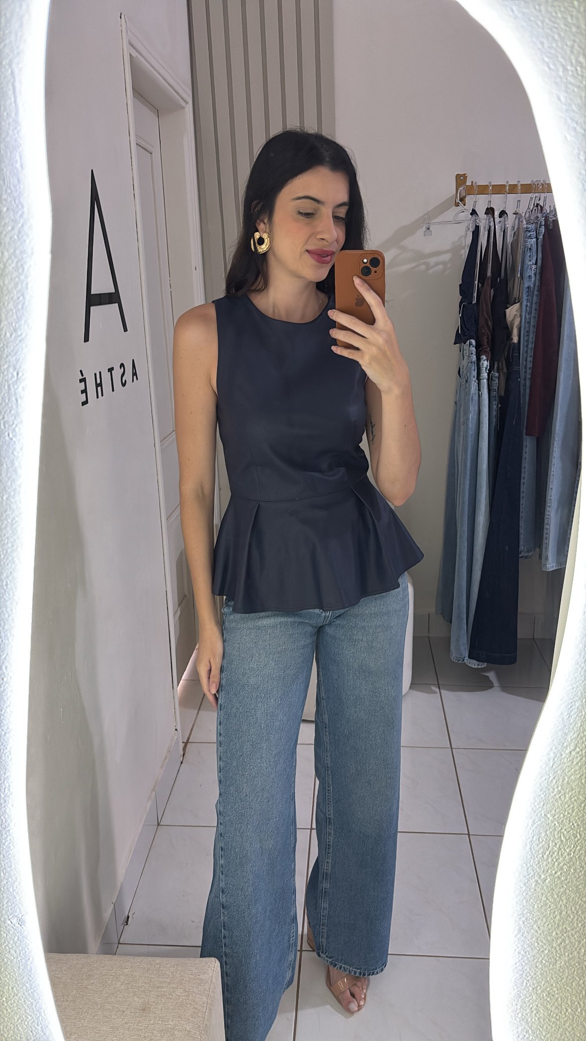 Blusa pelum em couro