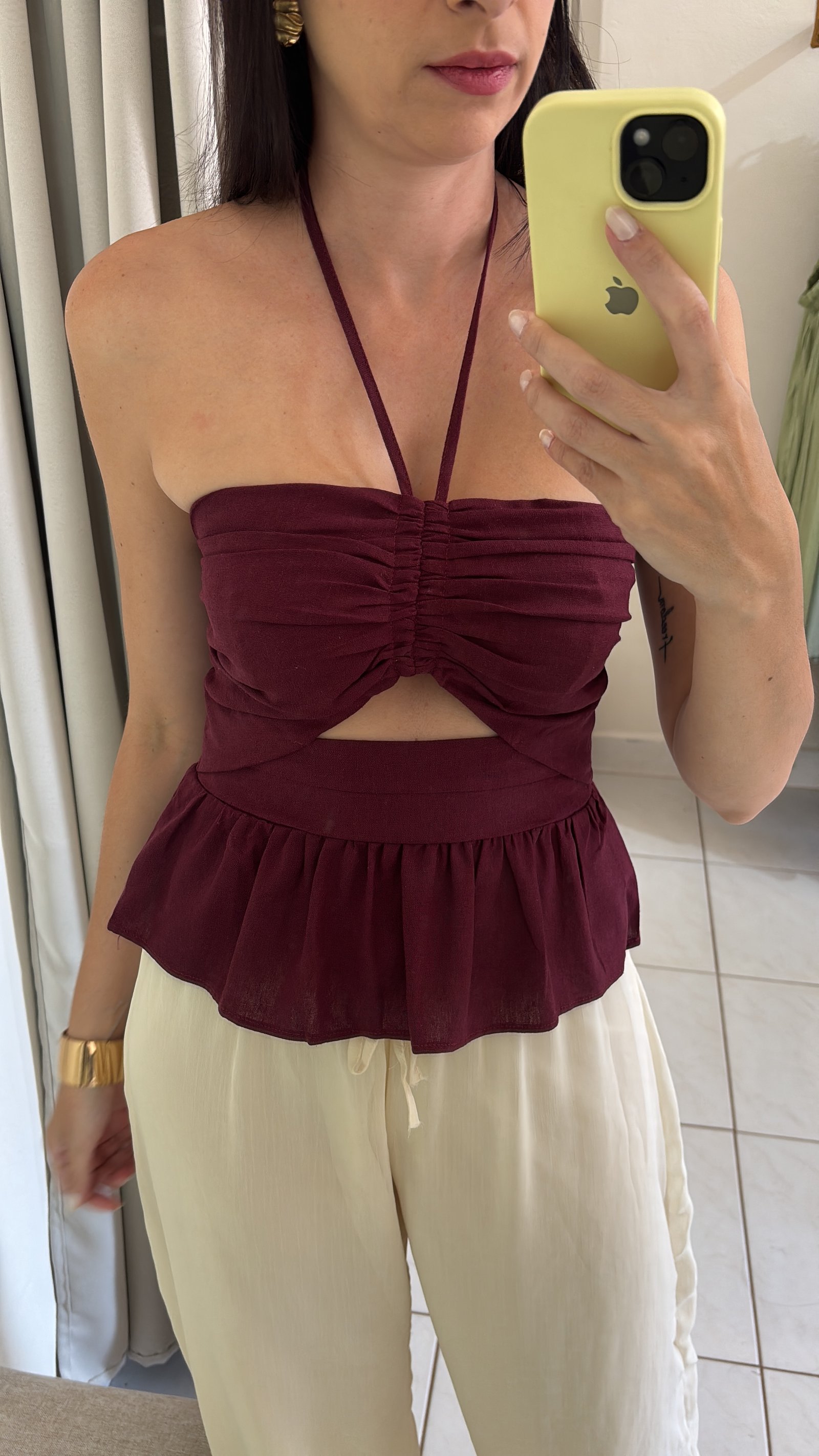 Blusa gule linho